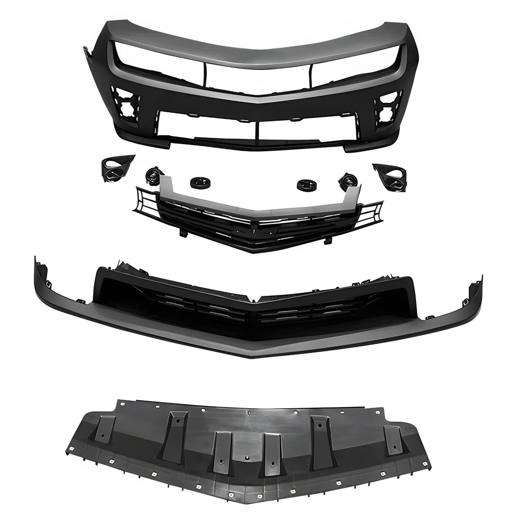 2010-2015 Chevy Camaro ZL1 Front Bumper Conversion 7pcs Flat BLK