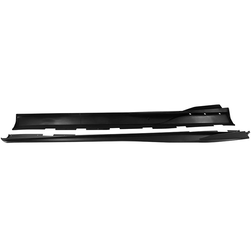 IKON Style 2-Piece Side Skirt Extensions For 2010-2015 Chevy Camaro (LS/LT/SS) - Unpainted Black PP