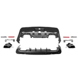 08-14 Dodge Challenger Front Bumper w/ Lip + Rear Bumper w/ V1 Diffuser + Demon Fender Flare