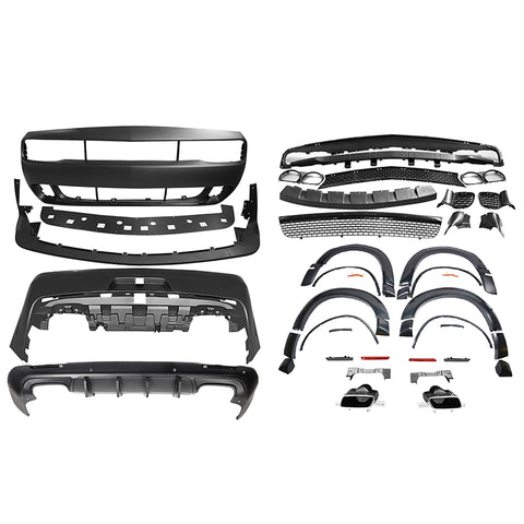 08-14 Dodge Challenger Front Bumper w/ Lip + Rear Bumper w/ V2 Diffuser + Demon Fender Flare