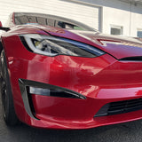 21-23 Tesla Model S Revozport Front Bumper Canard Splitter - 2PCS Carbon Fiber