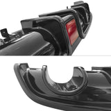 22-24 Civic EX/Touring/Si Sedan 3PC Rear Diffuser W/LED+Dual Tip Gloss Black