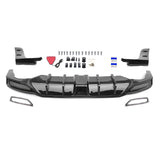 22-24 Civic Sport LX EX-L Gloss Black Rear Bumper Diffuser W/ Corner Spat PP