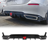22-24 Civic Sport LX EX-L Gloss Black Rear Bumper Diffuser W/ Corner Spat PP