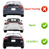 22-24 Civic Sport LX EX-L Matte Black Rear Bumper Diffuser W/ Corner Spat PP