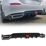 22-24 Civic Sport LX EX-L Matte Black Rear Bumper Diffuser W/ Corner Spat PP