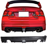 06-11 Civic Sedan MG RR Style Rear Diffuser Twin Outlet w/ 3rd Brake Light