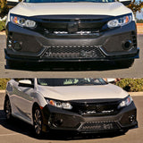 16-21 Honda Civic Sedan CTR Bumper + Lip +Grille Full Set Unpainted PP