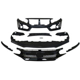 16-21 Honda Civic Sedan CTR Bumper + Lip +Grille Full Set Unpainted PP