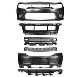 15-23 Charger PP Front Bumper w/ SRT Grille Foglight Cover+Rear Bumper Cover