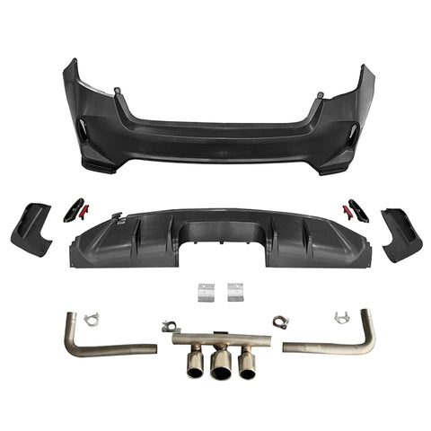 22-23 Honda Civic EX Touring Rear Bumper Type R Style + Diffuser + Exhaust Pipe