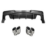 14-15 Chevy Camaro LT LS Ik Style Matte Black Rear Diffuser + Quad Exhaust Tips