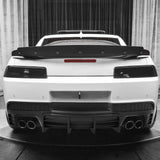 14-15 Chevy Camaro LT LS Ik Style Matte Black Rear Diffuser + Quad Exhaust Tips