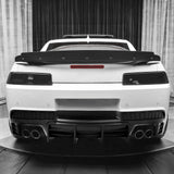 14-15 Chevy Camaro LT LS Ik Style Gloss Black Rear Diffuser + Quad Exhaust Tips