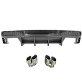 14-15 Chevy Camaro LT LS Rear Diffuser Carbon Fiber Print + Exhaust Tips