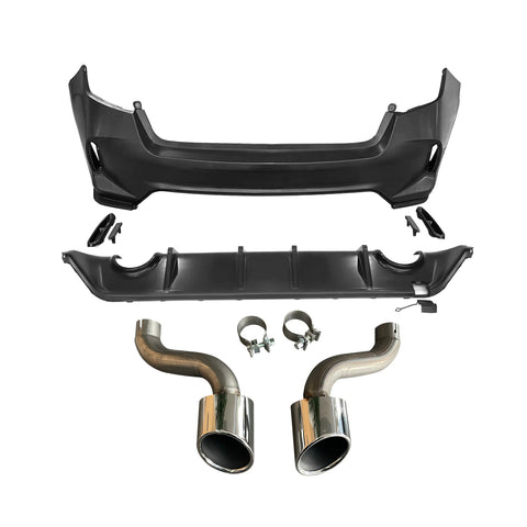 22-24 Civic Sedan Type R Style Rear Bumper Cover & Diffuser & Exhaust Pipe