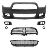 11-14 Dodge Charger SRT8 Front Bumper Cover Conversion + Grilles W/O ACC PP