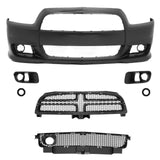 11-14 Dodge Charger SRT8 PP Front Bumper Cover Conversion + Grilles W/ ACC