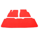 12-19 Tesla Model S Floor Mats Carpet Anti-Slip Front Rear Nylon - Red 3PCS