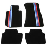22-23 BMW 2 Series 230i Anti-Slip Floor Mats Nylon Black W/3 Color Stripe