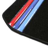 22-23 BMW 2 Series 230i Anti-Slip Floor Mats Nylon Black W/3 Color Stripe