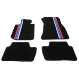 22-23 BMW 2 Series 230i Anti-Slip Floor Mats Nylon Black W/3 Color Stripe