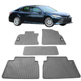 18-23 Toyota Camry Latex Car Floor Mats Liner All Weather Carpets Gray 5PC