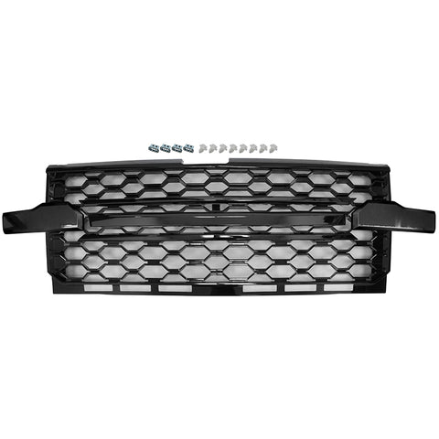 2019-2022 Chevrolet Silverado 1500 Gloss Black Front Bumper Hood Mesh Grille