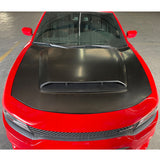 15-23 Dodge Charger Demon Style Front Bumper Hood Scoop Vent - Black Aluminum