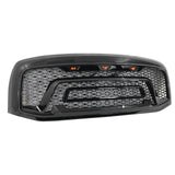 06-08 Dodge Ram 1500 2500 Front Upper Grille With Signal Lights - Gloss Black