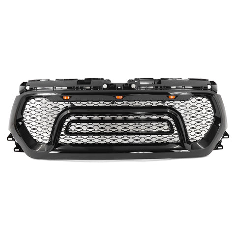 19-23 Dodge Ram 1500 Rebel Style Front Grille with Signal Lights - Gloss Black ABS
