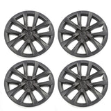 17-23 Tesla Model 3 18'' S Plaid Wheel Hubcaps Rim Covers Matte Black 4PCS