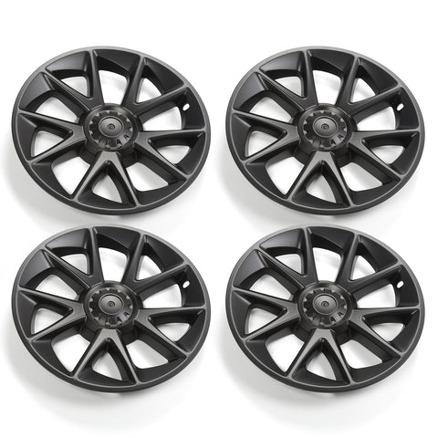 17-23 Tesla Model 3 18'' Razor Wheel Hubcaps Rim Covers Matte Black - 4PCS