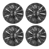 20-23 Tesla Model Y 19'' Hurricane Wheel Hubcaps Rim Covers Matte Black 4PCS