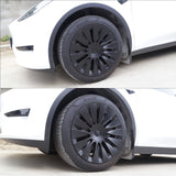 20-23 Tesla Model Y 19'' Hurricane Wheel Hubcaps Rim Covers Matte Black 4PCS