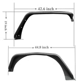 07-18 Jeep Wrangler JK Flat Style Fender Flares Textured Black ABS