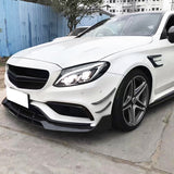 15-18 Mercedes C-Class W205 C63 AMG Front Bumper Fins - Forged Carbon Fiber