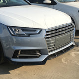 17-18 Audi A4 S4 B9 Sedan JC Style Front Bumper Lip 3Pcs Set - Carbon Fiber