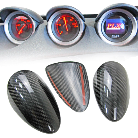 09-18 Nissan 370Z Z34 Fairlady Z 2D Interior Dash Gauge Pod Cover Trim - Carbon Fiber 3pcs