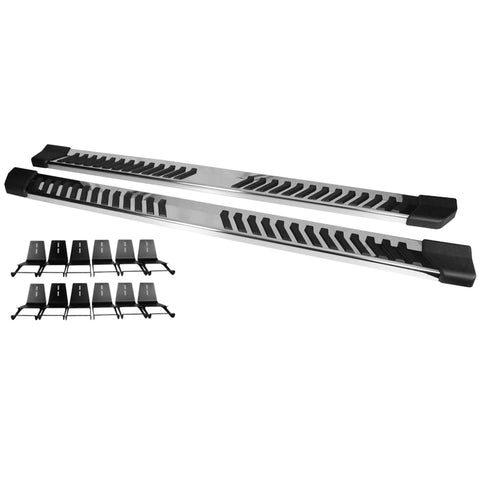 17-21 Ford F250 Superduty Crew Cab 32" V Style Running Boards Silver
