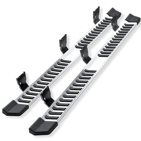 99-16 Ford F250 Super Duty Crew Cab 6" V Running Board Side Step Bar Silver