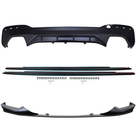 17-18 BMW G30 MP Style Front Lip & Side Sill & Type1 Diffuser