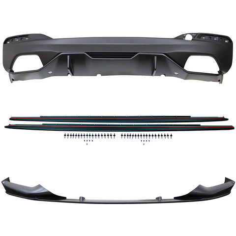 17-18 BMW 5 Series G30 MP Style Front Lip & Side Sill & Type2 Diffuser