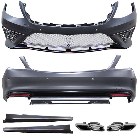 14-16 S-Class W222 S65 AMG Style Full Body Kit Front +Rear Bumper + Side Skirts