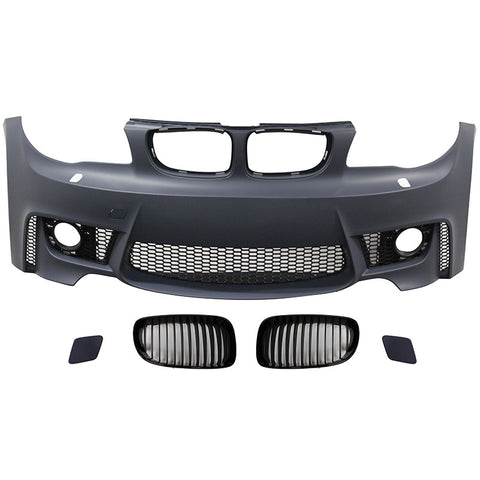 07-13 BMW E82 E88 E87 E81 1M Style Front Bumper with Front Grille