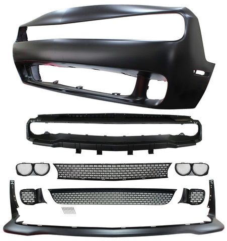15-17 Dodge Challenger SRT HellCat Style Front Bumper with Grille Lip PP