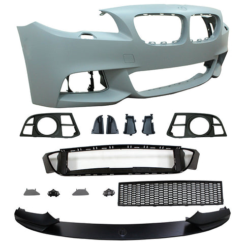 11-16 BMW F10 LCI Performance Style Front Bumper with Fog Lamp Cover R/L