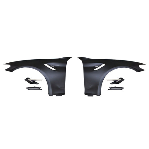 17-19 BMW 5-Series G30 G31 Metal Fenders W/ Chrome Side Marker