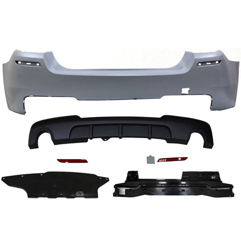 11-16 BMW F10 535i M-Performance Style Rear Bumper with Diffuser (O---O)