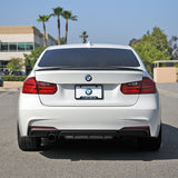 For 12-16 F30 320i M Peformance Rear Bumper with Single Muffler Outlet Diffuser